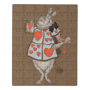 Vintage Alice in Wonderland White Rabbit Herald Jigsaw Puzzle