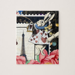 Vintage Alice in Wonderland White Rabbit Jigsaw Puzzle
