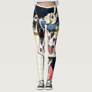 Vintage Alice in Wonderland White Rabbit Leggings