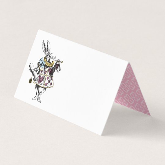 Vintage Alice in Wonderland White Rabbit Pink Place Card | Zazzle.com