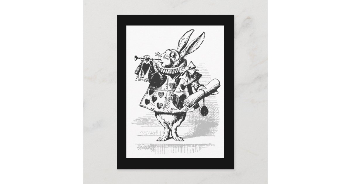 White Rabbit Postcard Vintage Alice in Wonderland White Rabbit Postcard | Zazzle