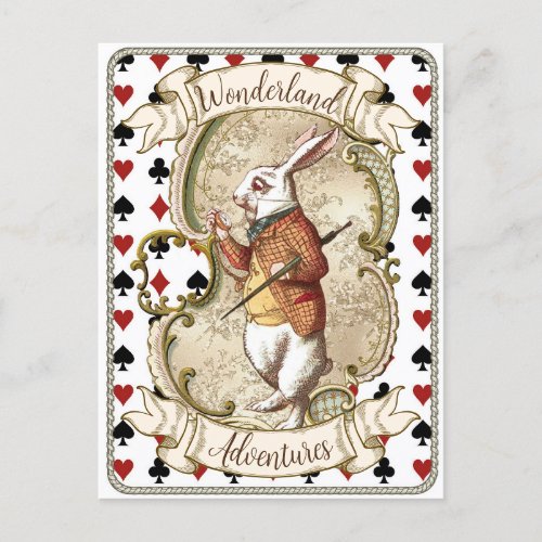 Vintage Alice in Wonderland White Rabbit Postcard