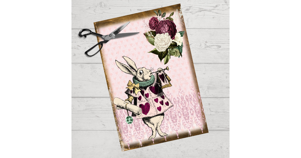 Alice in Wonderland Garden Party Premium Gift Wrap Wrapping Paper