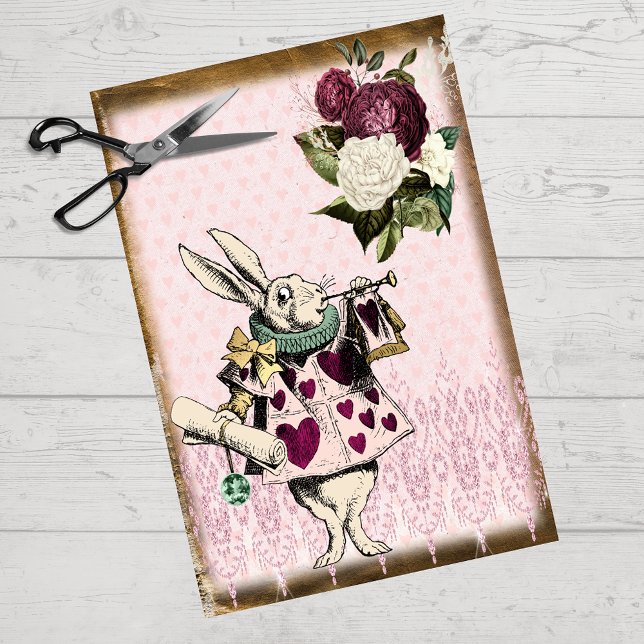 Vintage Alice in Wonderland White Rabbit Tissue Paper (Creator Uploaded)