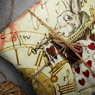 Vintage Alice in Wonderland White Rabbit Wrapping Paper Sheets