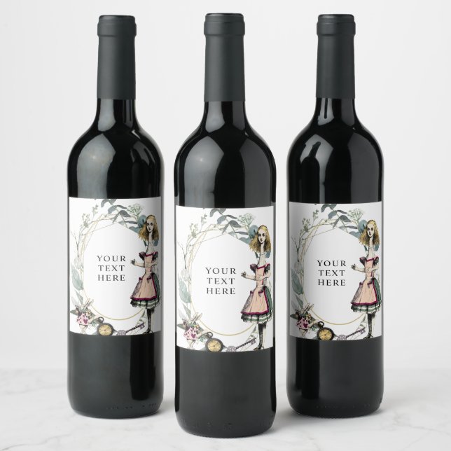 Vintage Alice in Wonderland  Wine Label (Bottles)