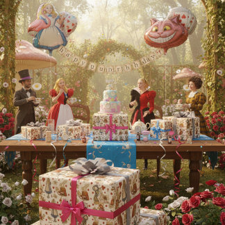 Vintage Alice in Wonderland Wrapping Paper
