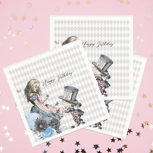 Vintage Alice & Mad Hatter Customizable   Napkins