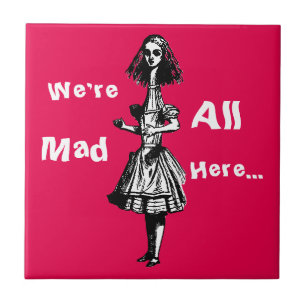 Vintage Alice Stretched in Wonderland Ceramic Tile