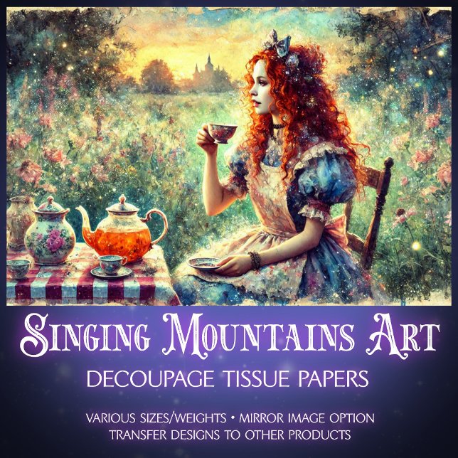 Vintage Alice Teatime Daydream Decoupage Tissue Paper (Creator Uploaded)