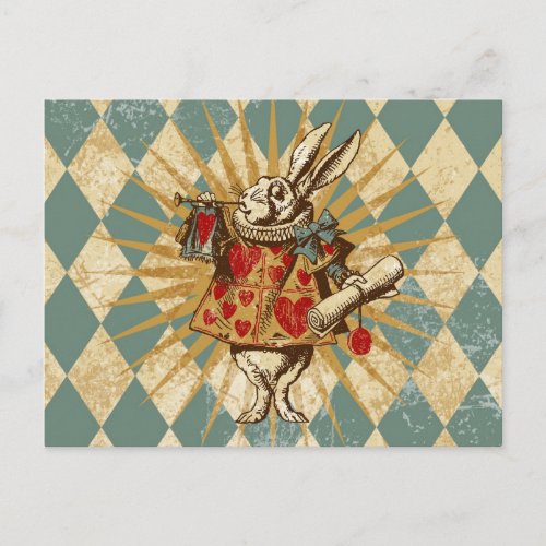Vintage Alice White Rabbit Postcard