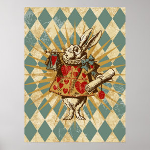 Vintage Alice White Rabbit Poster