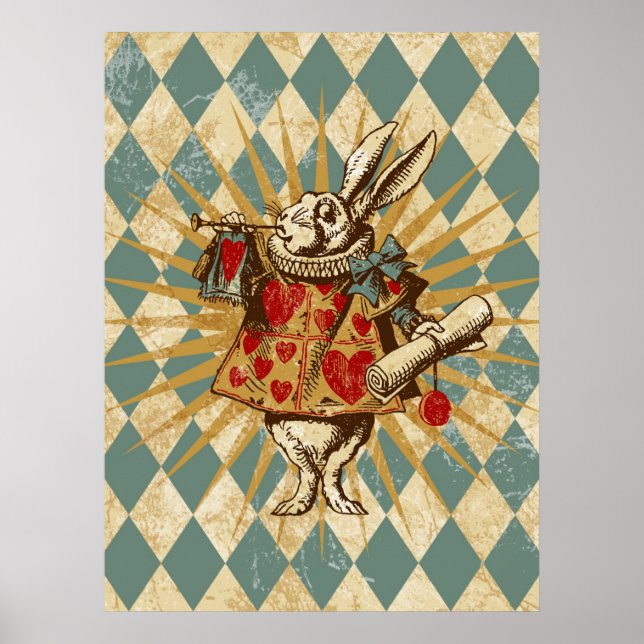 Vintage Alice White Rabbit Poster (Front)
