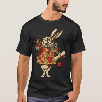 Vintage Alice White Rabbit T-shirt by opheliasart at Zazzle