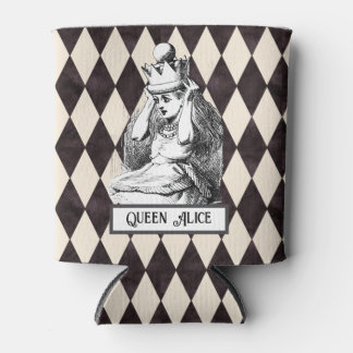 Vintage Alice with Crown Harlequin Can Cooler