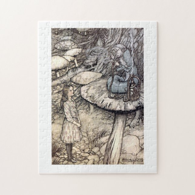 Vintage Alice with Hookah Smoking Caterpillar Jigsaw Puzzle (Vertical)