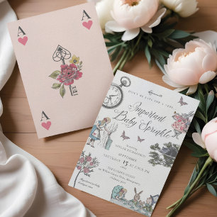 Vintage Alice Wonderland Storybook Baby Sprinkle Invitation
