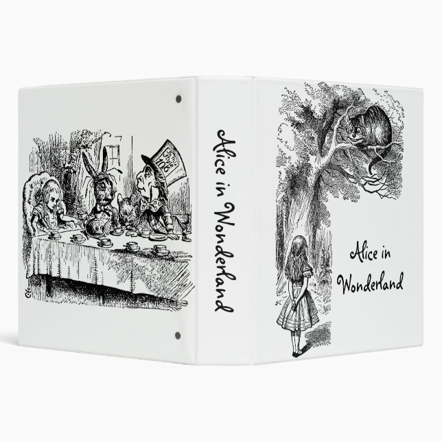 Vintage Alice's Adventures in Wonderland 3 Ring Binder (Background)