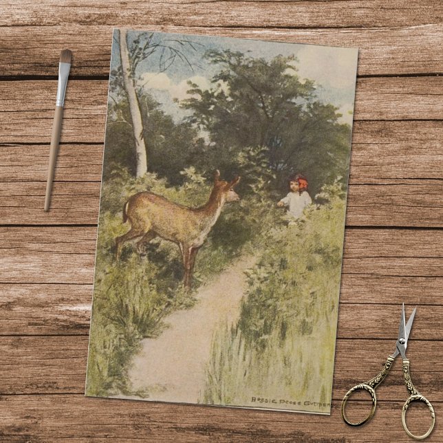 Vintage Alice's Adventures in Wonderland Deer Tissue Paper (Creator Uploaded)