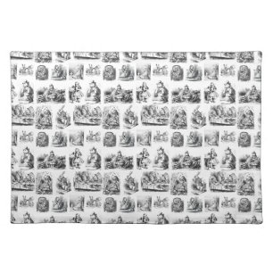 Vintage Alice's Adventures in Wonderland Pattern Cloth Placemat