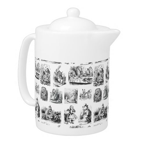 Vintage Alices Adventures in Wonderland Pattern Teapot