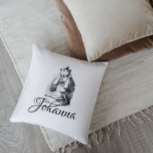 Vintage Alice's Adventures in Wonderland Throw Pillow