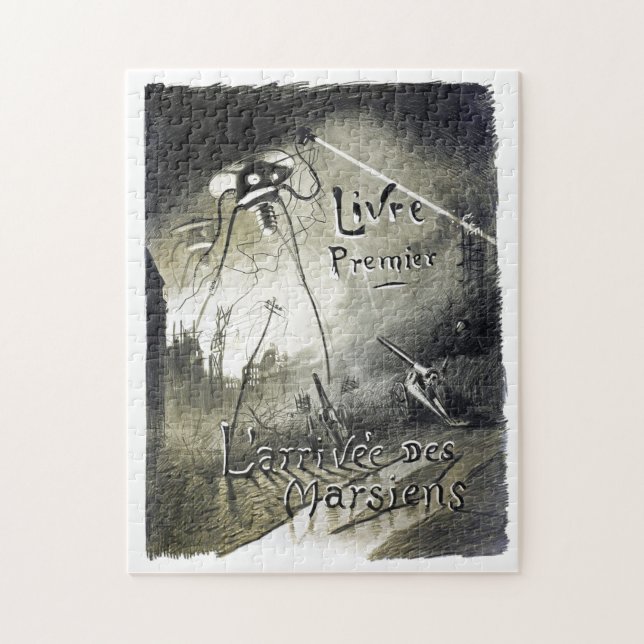 Vintage alien invasion world war ufo movie jigsaw puzzle (Vertical)
