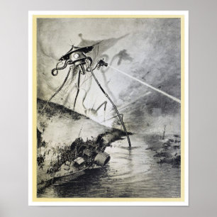 Vintage alien invasion world war ufo movie poster