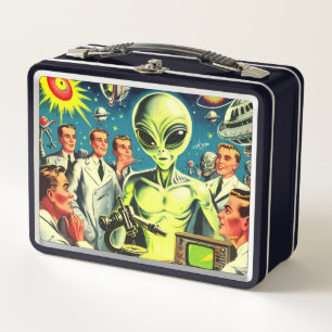 Vintage Alien Science Fiction Comics Metal Lunch Box