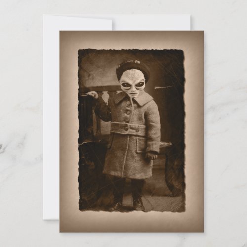 Vintage Alien Toddler Halloween Party Invitation