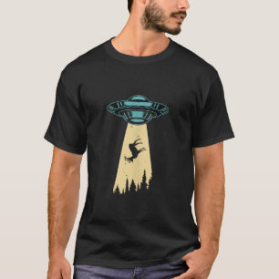 Vintage Alien UFO Abduction Retro Deer Alien Consp T-Shirt
