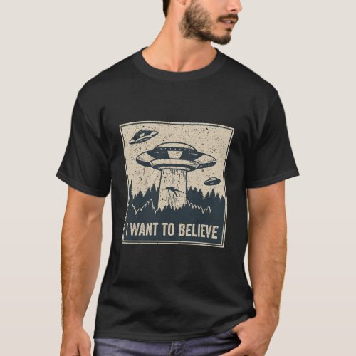 Vintage Alien Ufo Hunter Shirt I Want To Believe R