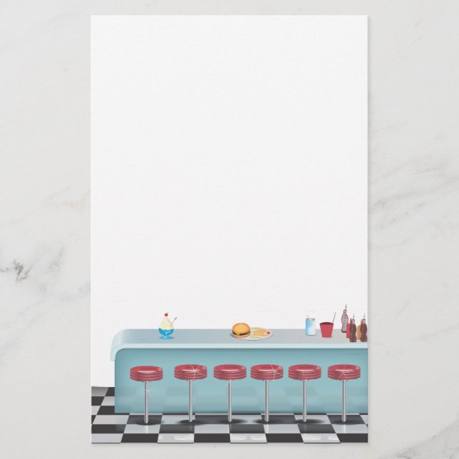 Vintage All American Diner Stationery (Front)