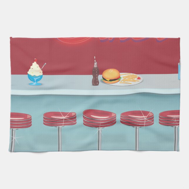 Vintage All American Diner Towel (Horizontal)