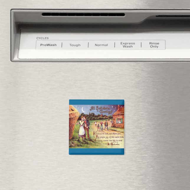 Vintage All Halloween Greeting Couple Magnet (In Situ (Dishwasher))