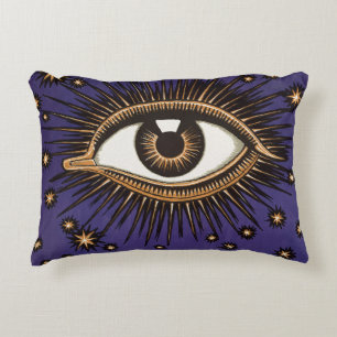 Vintage All Seeing Eye Mystic Celestial Art Accent Pillow