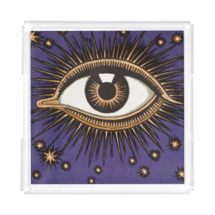 Vintage All Seeing Eye Mystic Celestial Art Acrylic Tray