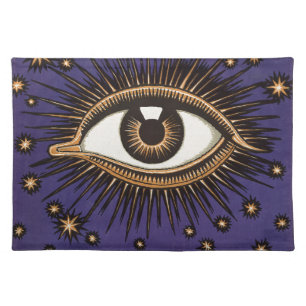 Vintage All Seeing Eye Mystic Celestial Art Cloth Placemat