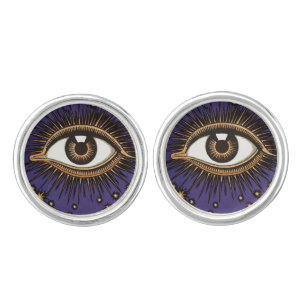 Vintage All Seeing Eye Mystic Celestial Art Cufflinks