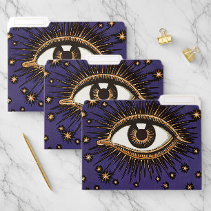 Vintage All Seeing Eye Mystic Celestial Art File Folder