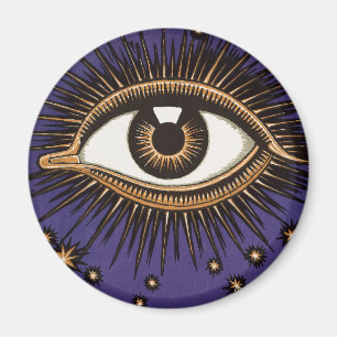Vintage All Seeing Eye Mystic Celestial Art Magnet