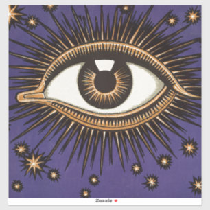 Vintage All Seeing Eye Mystic Celestial Art Sticker