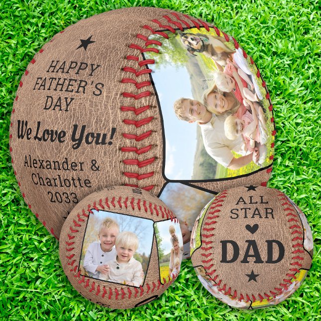 Vintage All Star DAD Custom 4 Photo Father's Day   Baseball (Creator Uploaded)