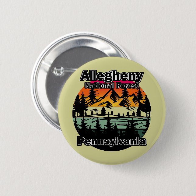 Vintage Allegheny National Forest Pennsylvania Button (Front & Back)