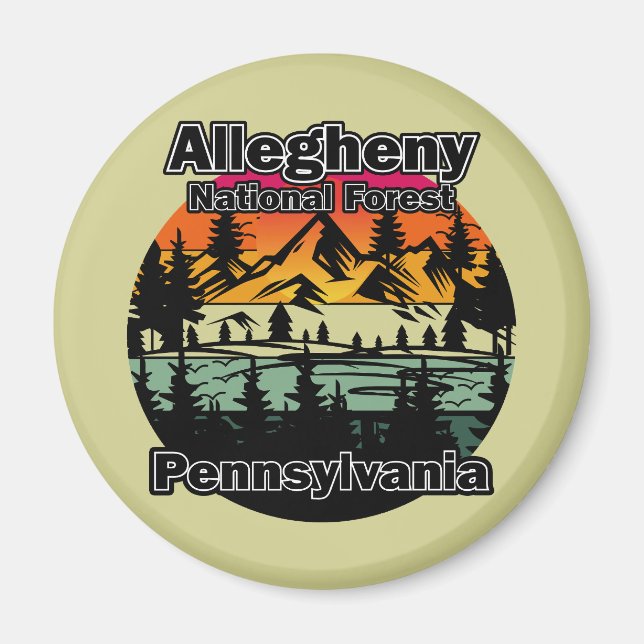 Vintage Allegheny National Forest Pennsylvania Magnet (Front)