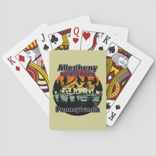 Vintage Allegheny National Forest Pennsylvania Poker Cards (Back)