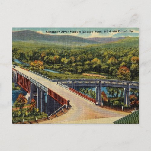 Vintage Allegheny River Eldred Pennsylvania Postcard