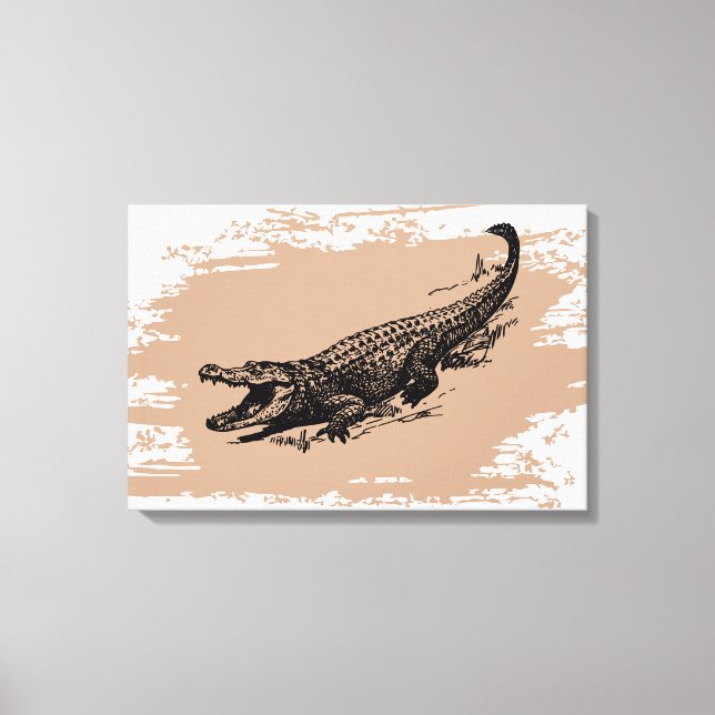 Vintage Alligator Canvas Print (Front)