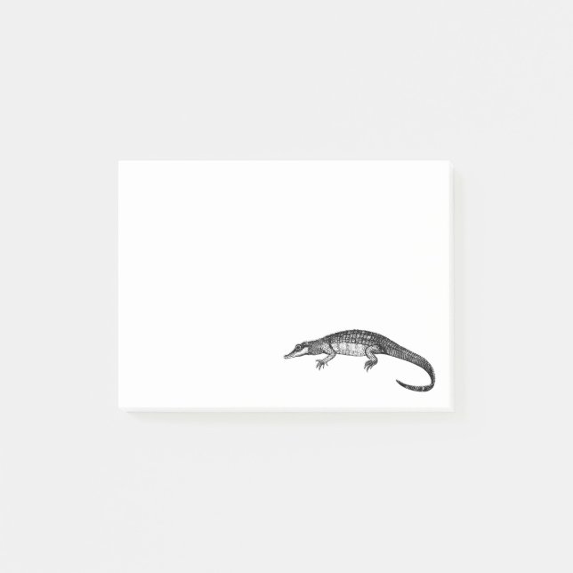 Vintage Alligator Illustration Post-it Notes (Front)