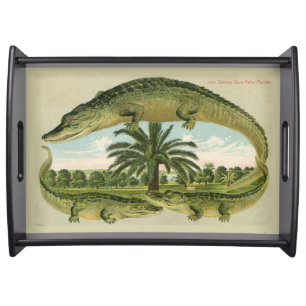 Vintage Alligator Palms Serving Tray